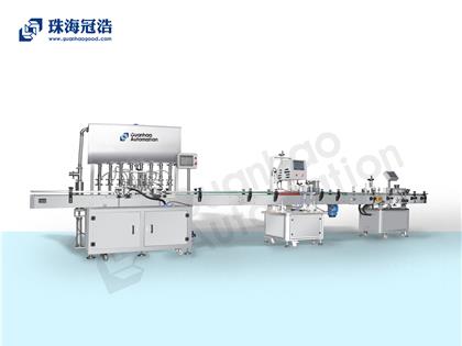 自動化膏體、液體灌裝、旋蓋、貼標生產(chǎn)線